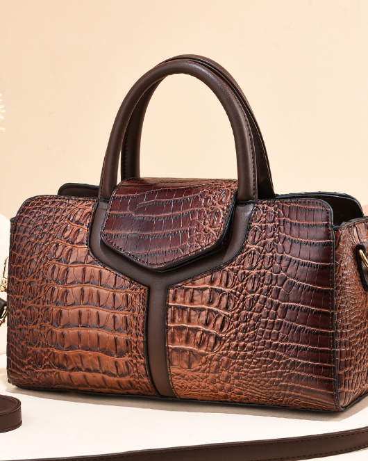 Bag women's fashion crocodile patterns handbag large -capacity casual shoulder messenger bag tide