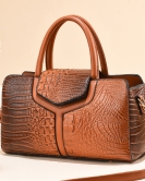 Bag women's fashion crocodile patterns handbag large -capacity casual shoulder messenger bag tide