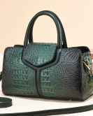 Bag women's fashion crocodile patterns handbag large -capacity casual shoulder messenger bag tide