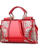 Patent leather Bright Noodle Bag Bridal Bride Get a Gunning Handbag Large -capacity Women's Shoulder Body Bag