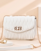 Soft noodle high -level sensory fold chain bag female summer fashion messenger bag simple shoulder small bag