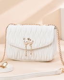 Soft noodle high -level sensory fold chain bag female summer fashion messenger bag simple shoulder small bag