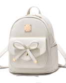 Small backpack female simplicity and fashion bow Student students on both shoulders backpack Small fresh cooperative small bag tide