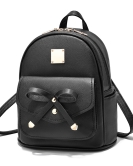 Small backpack female simplicity and fashion bow Student students on both shoulders backpack Small fresh cooperative small bag tide