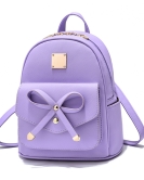 Small backpack female simplicity and fashion bow Student students on both shoulders backpack Small fresh cooperative small bag tide