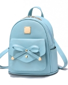 Small backpack female simplicity and fashion bow Student students on both shoulders backpack Small fresh cooperative small bag tide