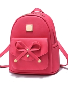 Small backpack female simplicity and fashion bow Student students on both shoulders backpack Small fresh cooperative small bag tide