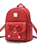 Small backpack female simplicity and fashion bow Student students on both shoulders backpack Small fresh cooperative small bag tide