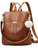 Women's bags fashion backpack retro soft leather travel backpack large -capacity anti -theft bag