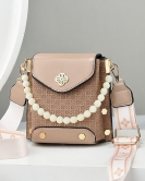 Bag women's tide mobile phone bag fashion texture, shoulder bag versatile pearl chain small bag