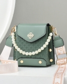 Bag women's tide mobile phone bag fashion texture, shoulder bag versatile pearl chain small bag