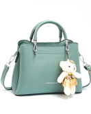 Fashionable handbag women's leisure ladies shoulder bag large -capacity soft leather multi -layer little bear pendant women's bag