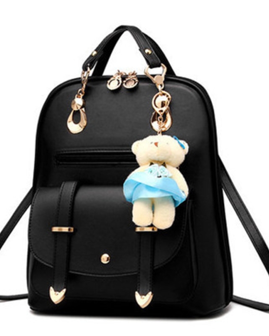 Women's bags fashion ladies leather backpack Student casual backpack college hanging bear bag bags