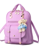 Women's bags fashion ladies leather backpack Student casual backpack college hanging bear bag bags