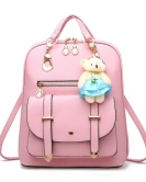 Women's bags fashion ladies leather backpack Student casual backpack college hanging bear bag bags