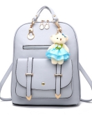 Women's bags fashion ladies leather backpack Student casual backpack college hanging bear bag bags