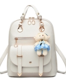 Women's bags fashion ladies leather backpack Student casual backpack college hanging bear bag bags