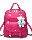 Women's bags fashion ladies leather backpack Student casual backpack college hanging bear bag bags