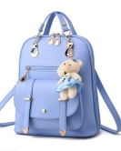 Women's bags fashion ladies leather backpack Student casual backpack college hanging bear bag bags