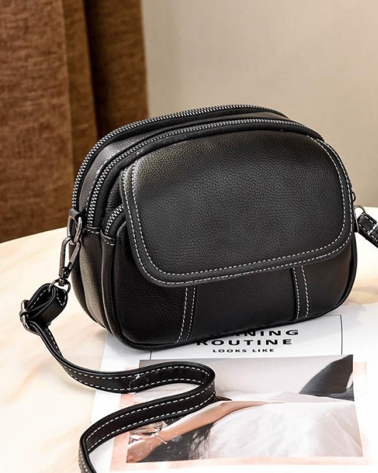 Women's bag solid color bag trendy soft leather women's bags fashion casual wild crossbody bag