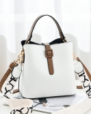 Women's bag wide shoulder strap bucket bag Fashion large -capacity Large -capped ladies shoulder bag crossbody