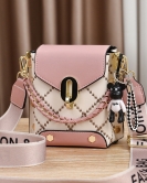 Women's bag small bag women's bags, fashion embroidery line chain small bag mini mobile phone bag