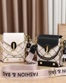 Women's bag small bag women's bags, fashion embroidery line chain small bag mini mobile phone bag