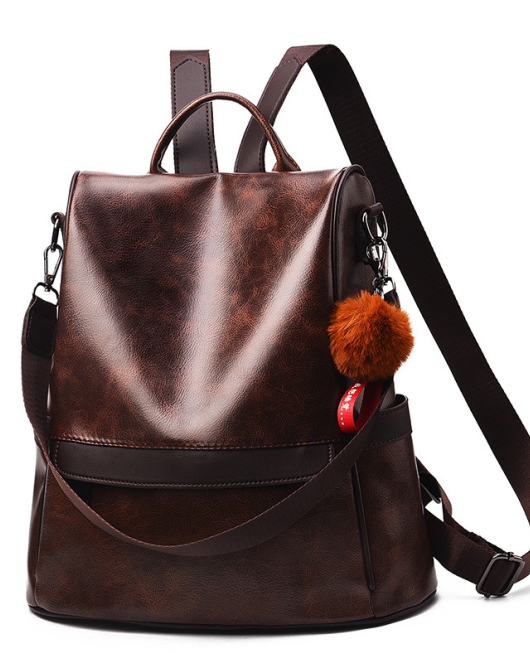 Women's bag street casual backpack fashion personality soft leather large capacity backpack