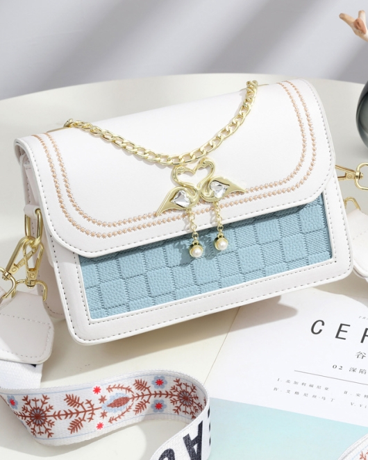 Geming gift bag female fashionable square chain contrasting small square bag small fresh shoulder mesengers bag