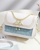 Geming gift bag female fashionable square chain contrasting small square bag small fresh shoulder mesengers bag