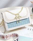 Geming gift bag female fashionable square chain contrasting small square bag small fresh shoulder mesengers bag