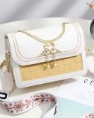 Geming gift bag female fashionable square chain contrasting small square bag small fresh shoulder mesengers bag