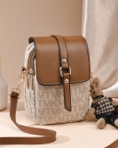 Women's bag mobile phone bag female retro small bag simple multi -layer sweet mesengers