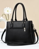 Women's bag contrasting handbag Large -capacity soft leather louder large -capacity shoulder bag