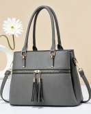 Women's bag contrasting handbag Large -capacity soft leather louder large -capacity shoulder bag