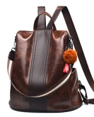 Bag Women's Fashion Large -capacity Pipancies Personalized Soft Leather Stitching Leisure Backpack