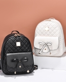 Bag Female Bow Backpack Trends Trends Female Diamond Backpack Three -piece Set