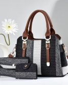 Women's bags spring and summer fashion large -capacity handbags, color, color strips, shoulder glyph bodies tide