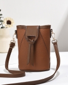 Mobile phone bag female messenger foreign style vertical small bag light mini bucket bag placing mobile phone shoulder bag