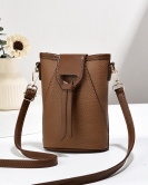 Mobile phone bag female messenger foreign style vertical small bag light mini bucket bag placing mobile phone shoulder bag