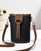 Mobile phone bag female messenger foreign style vertical small bag light mini bucket bag placing mobile phone shoulder bag