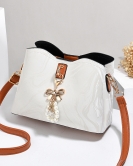 Simple atmospheric barrel bag Fashionable contrasting color bag wild -shoulder messenger bag